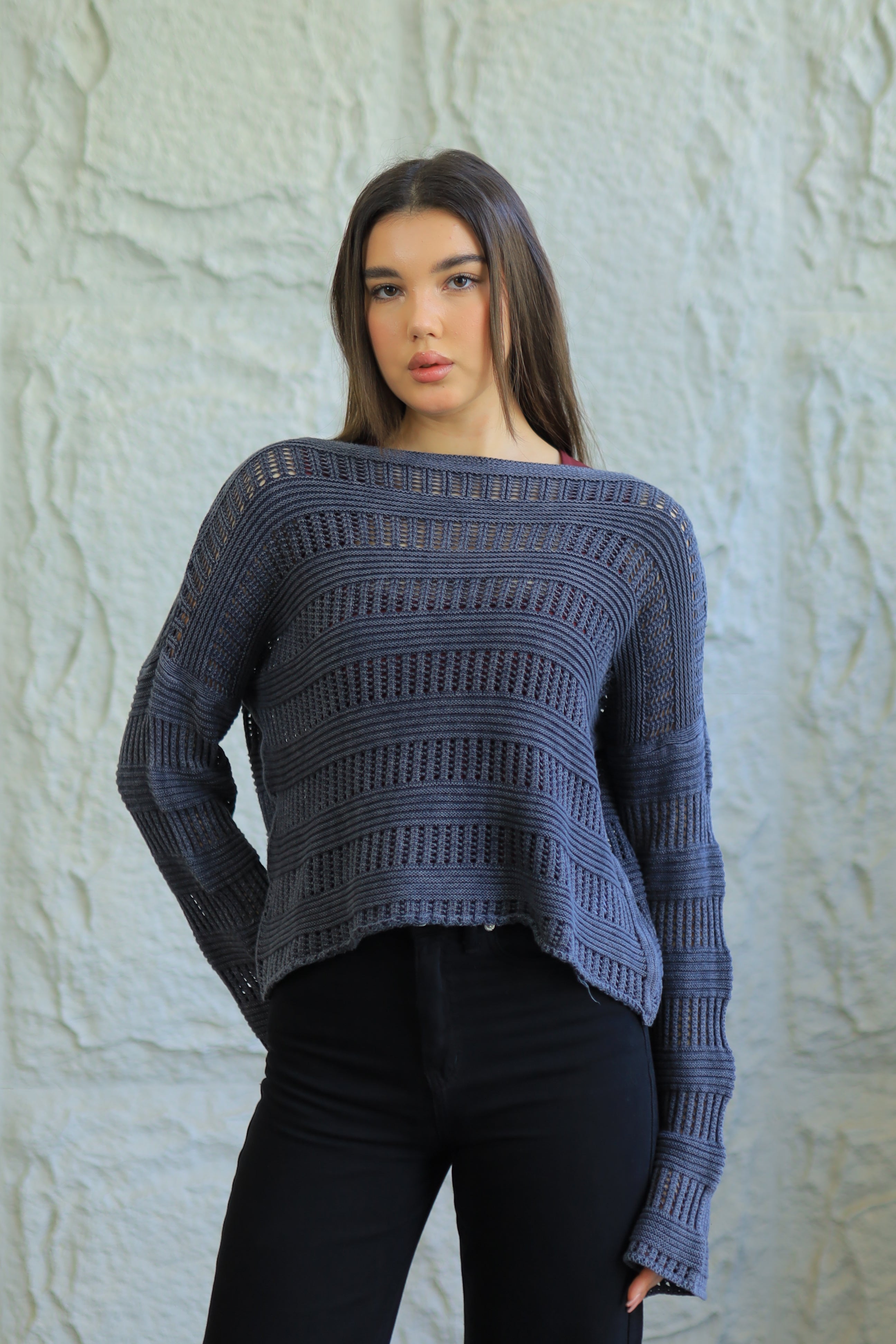 OPEN-KNIT SWEATER