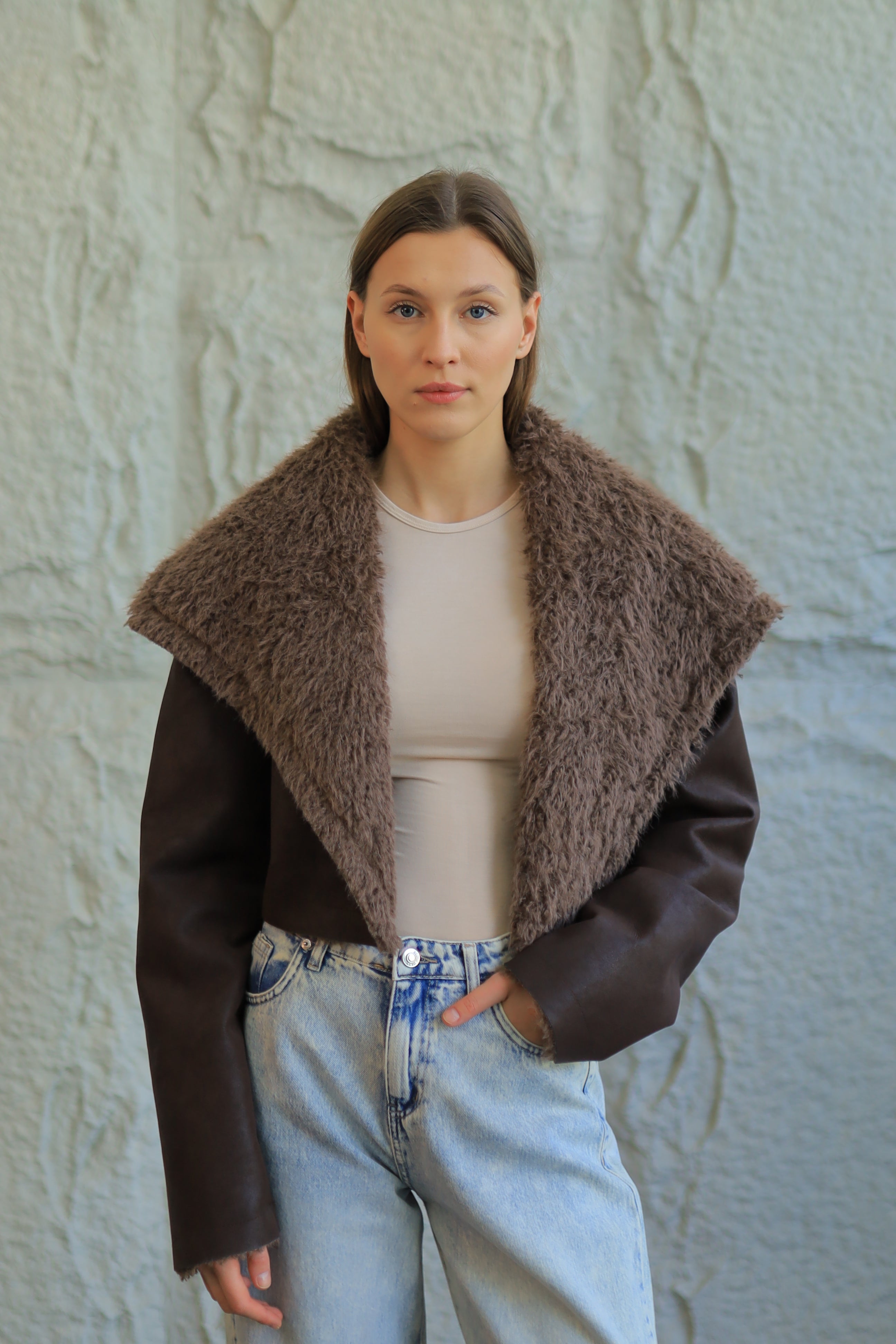 The Cozy Reversible Cropped Shearling Jacket