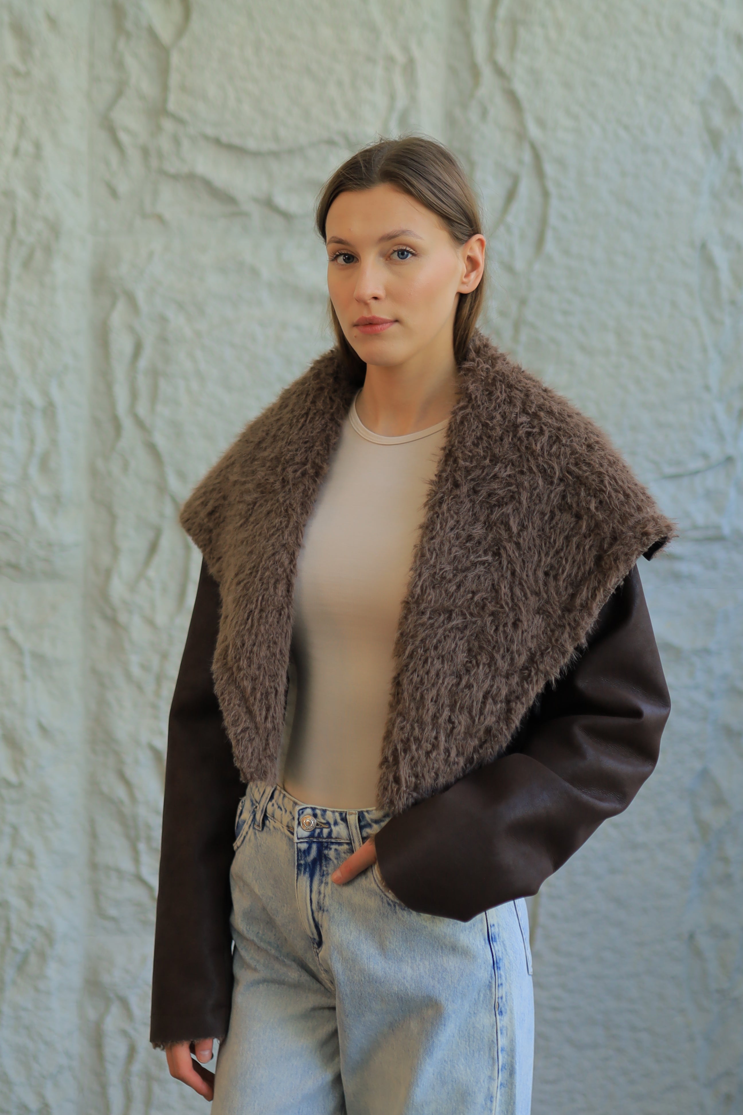The Cozy Reversible Cropped Shearling Jacket