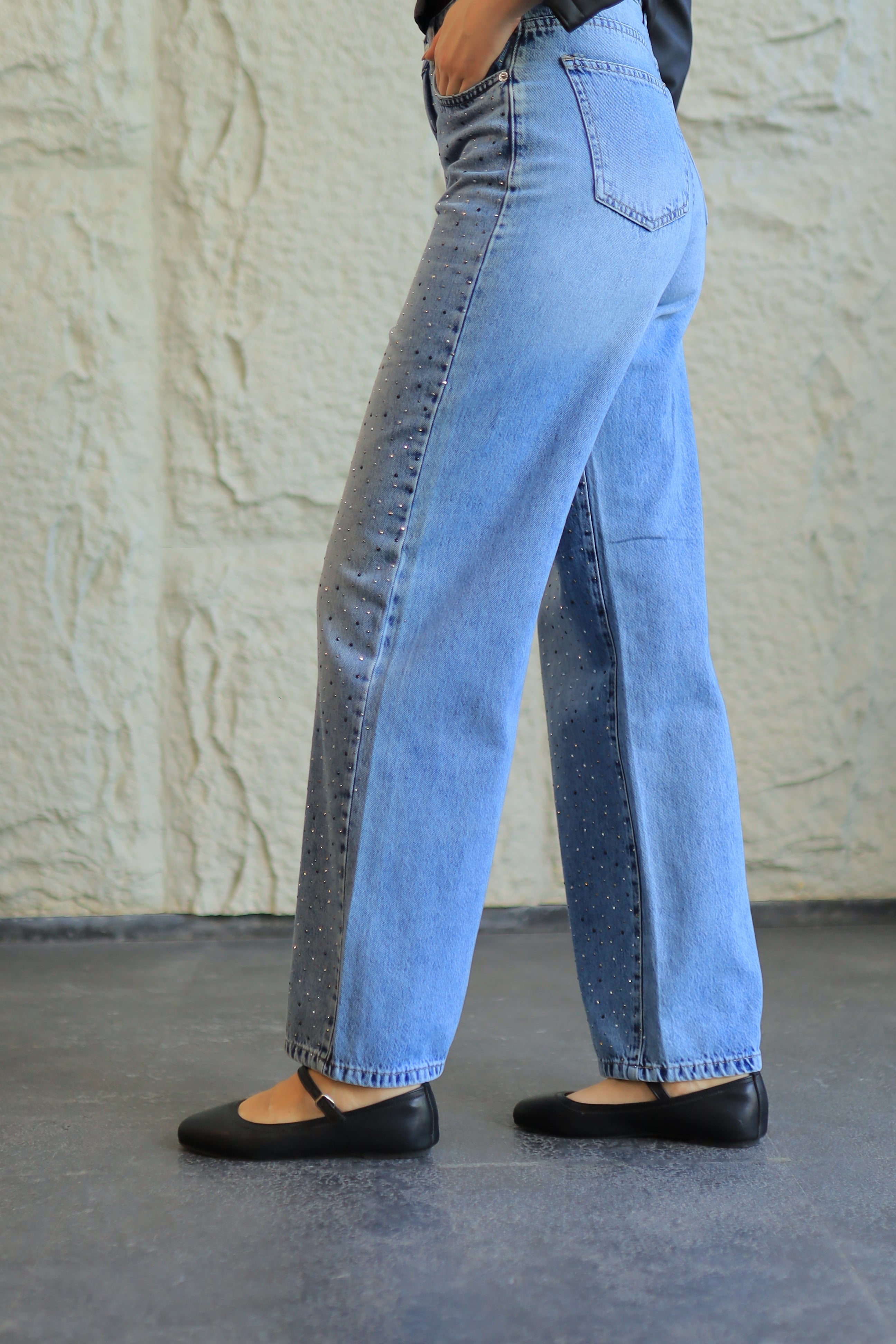 STARDUST STUDDED DENIM JEANS