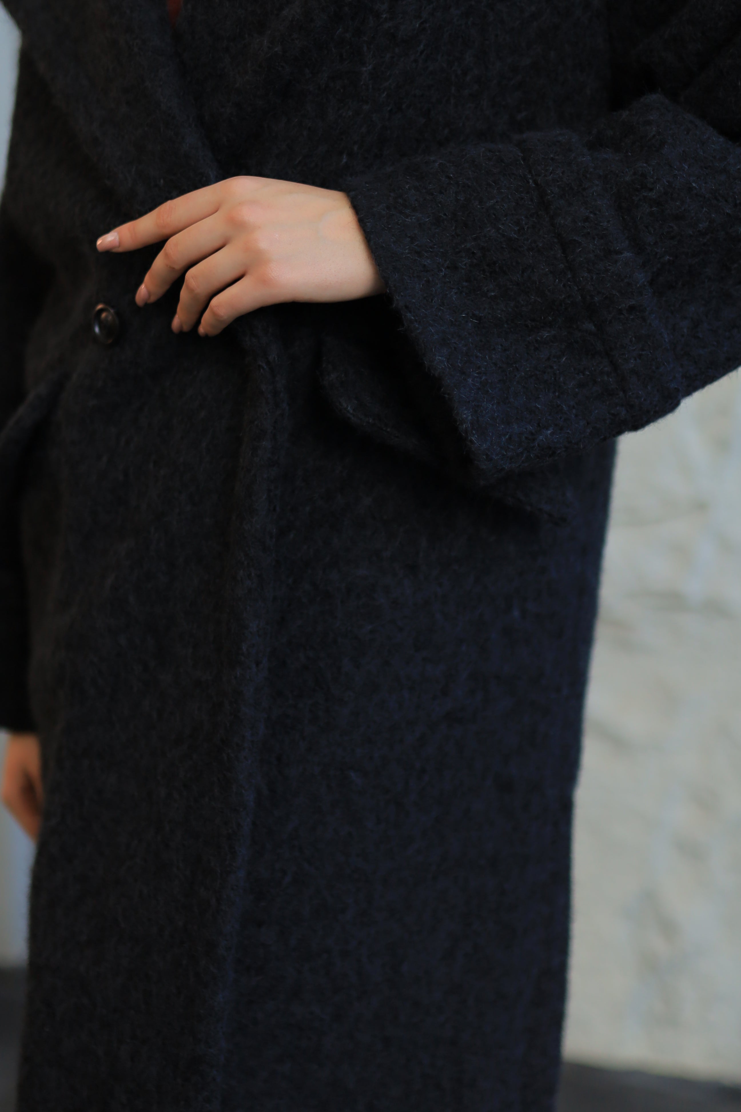 Teddy Textured Long Coat