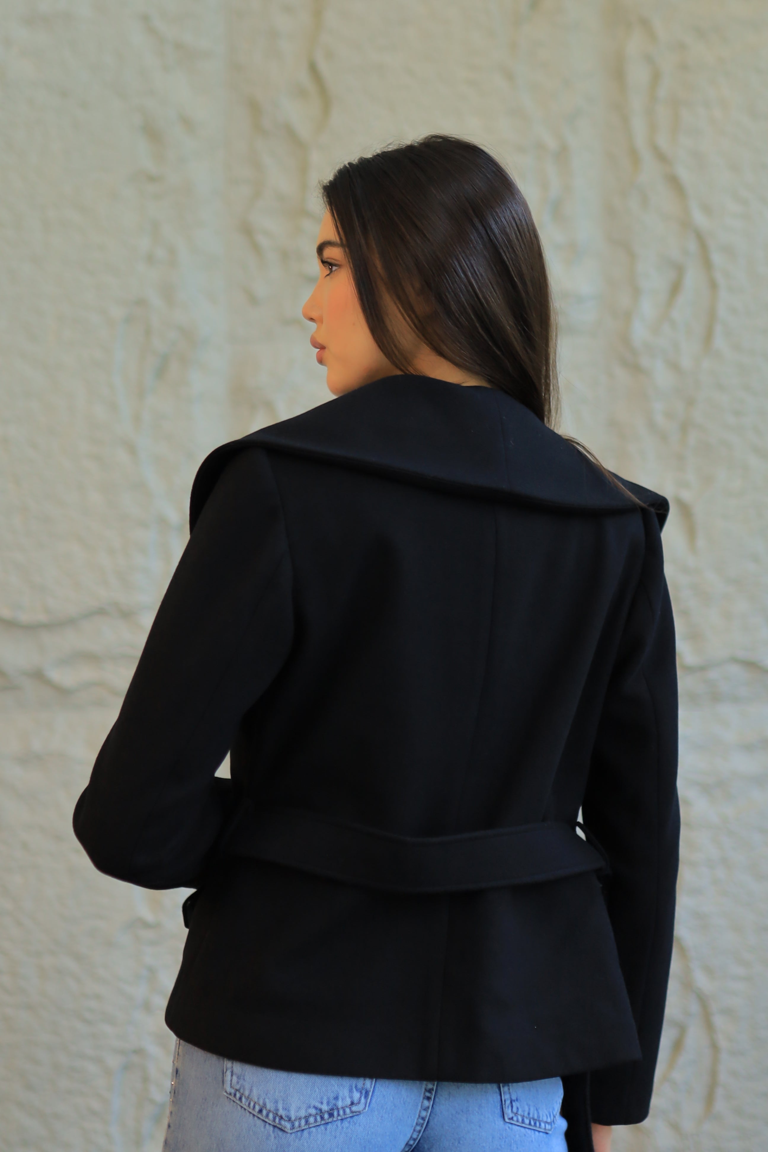 Sculpted Elegance Belted Jacket