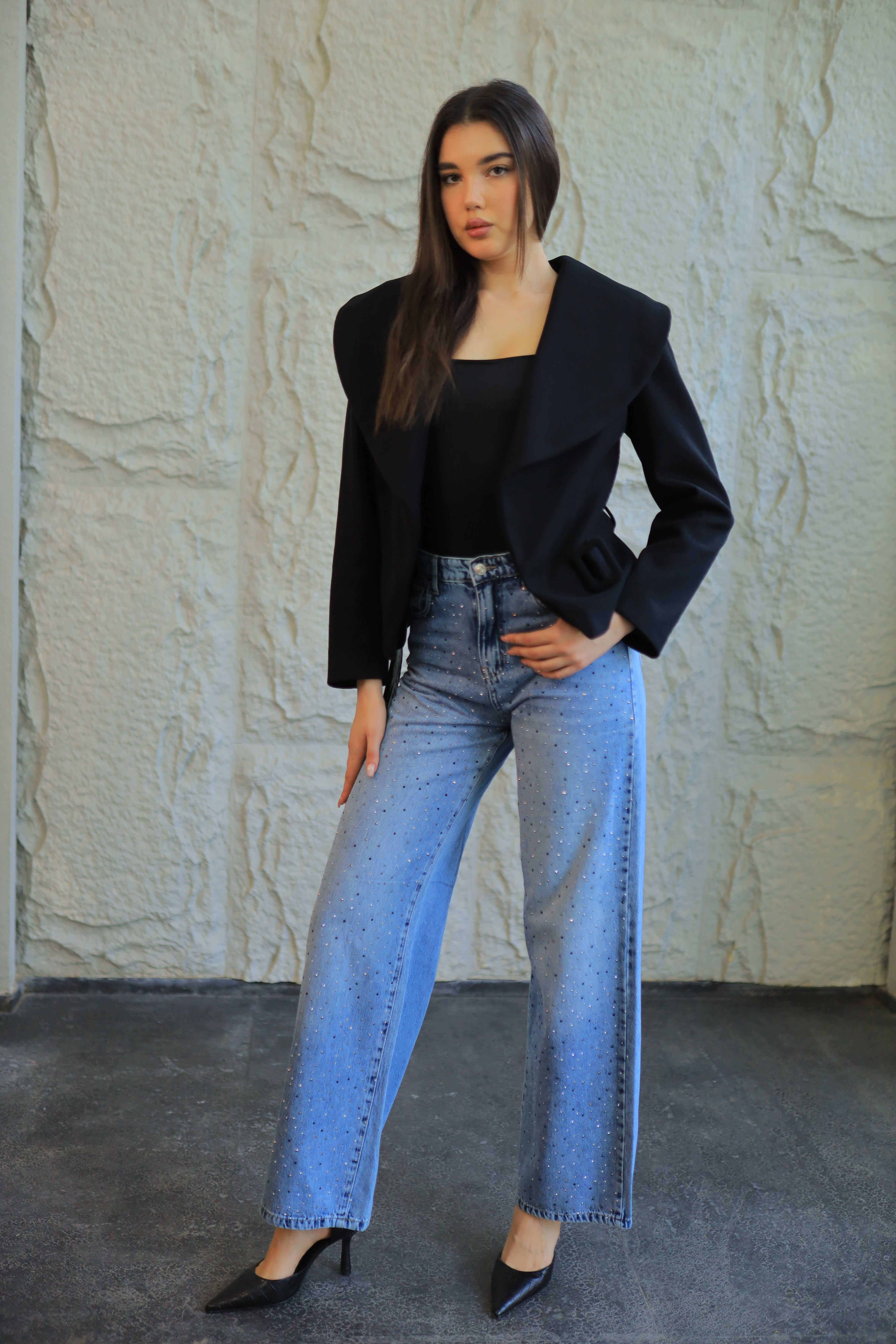 Sculpted Elegance Belted Jacket