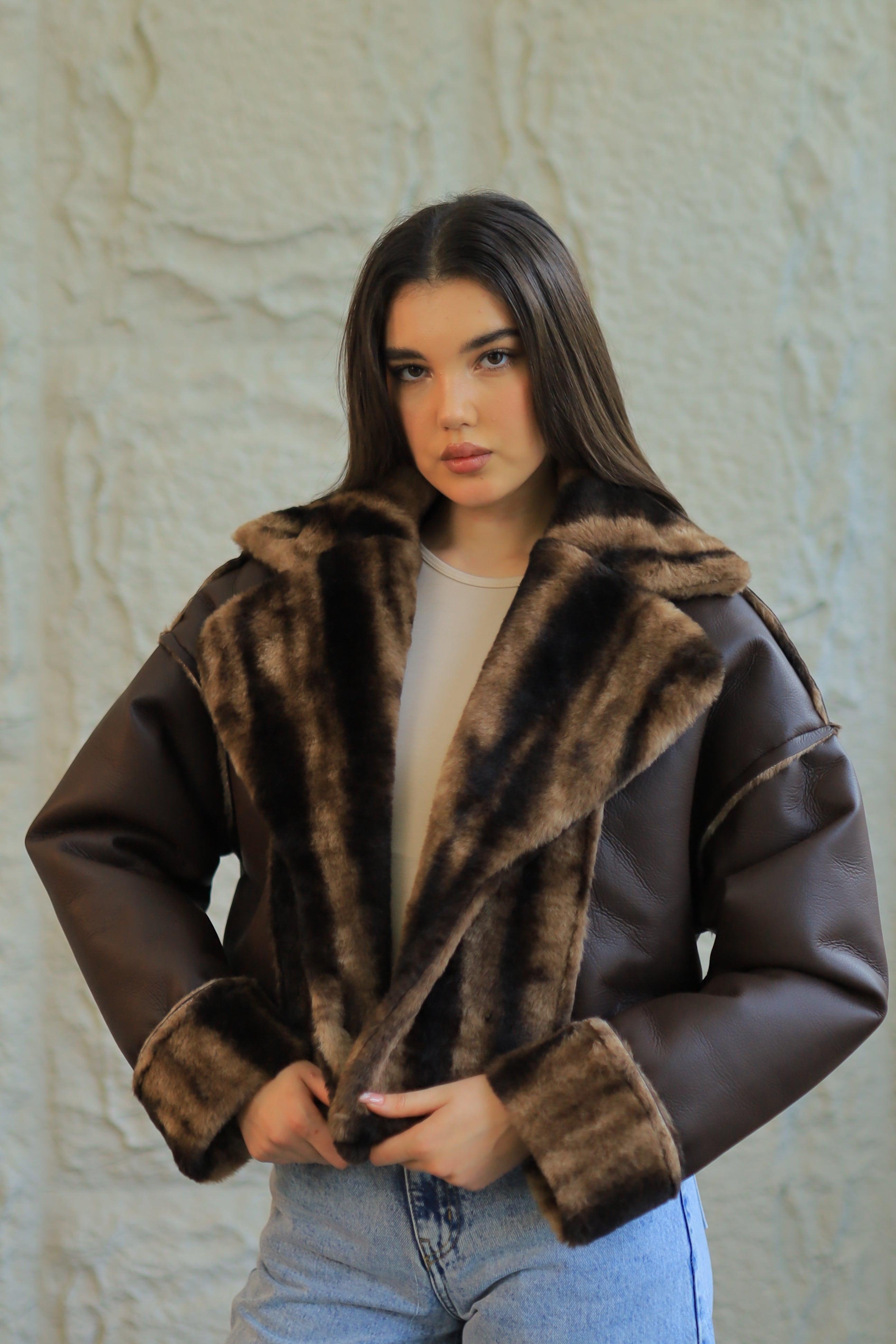Double-Face Faux Shearling Jacket