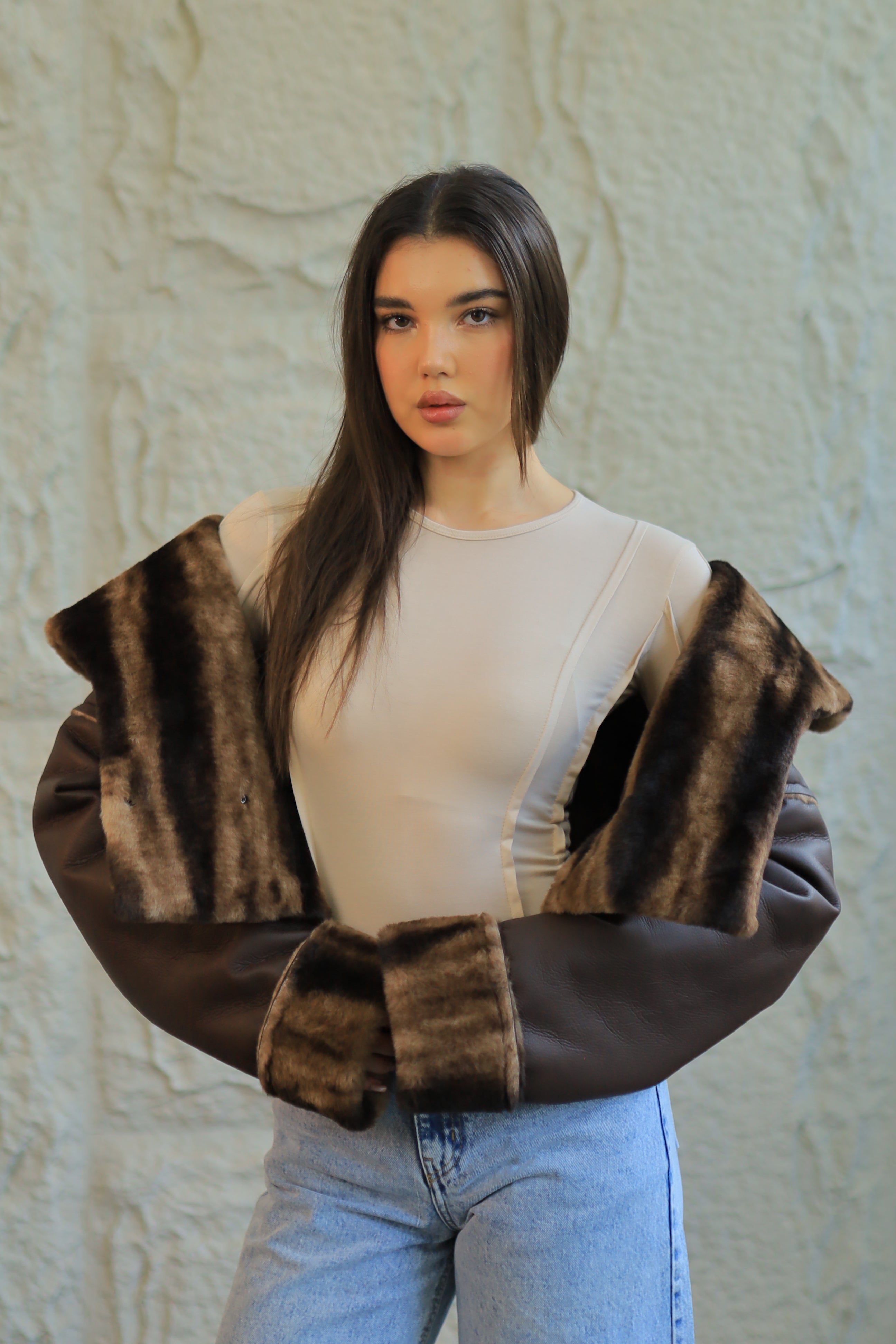 Double-Face Faux Shearling Jacket