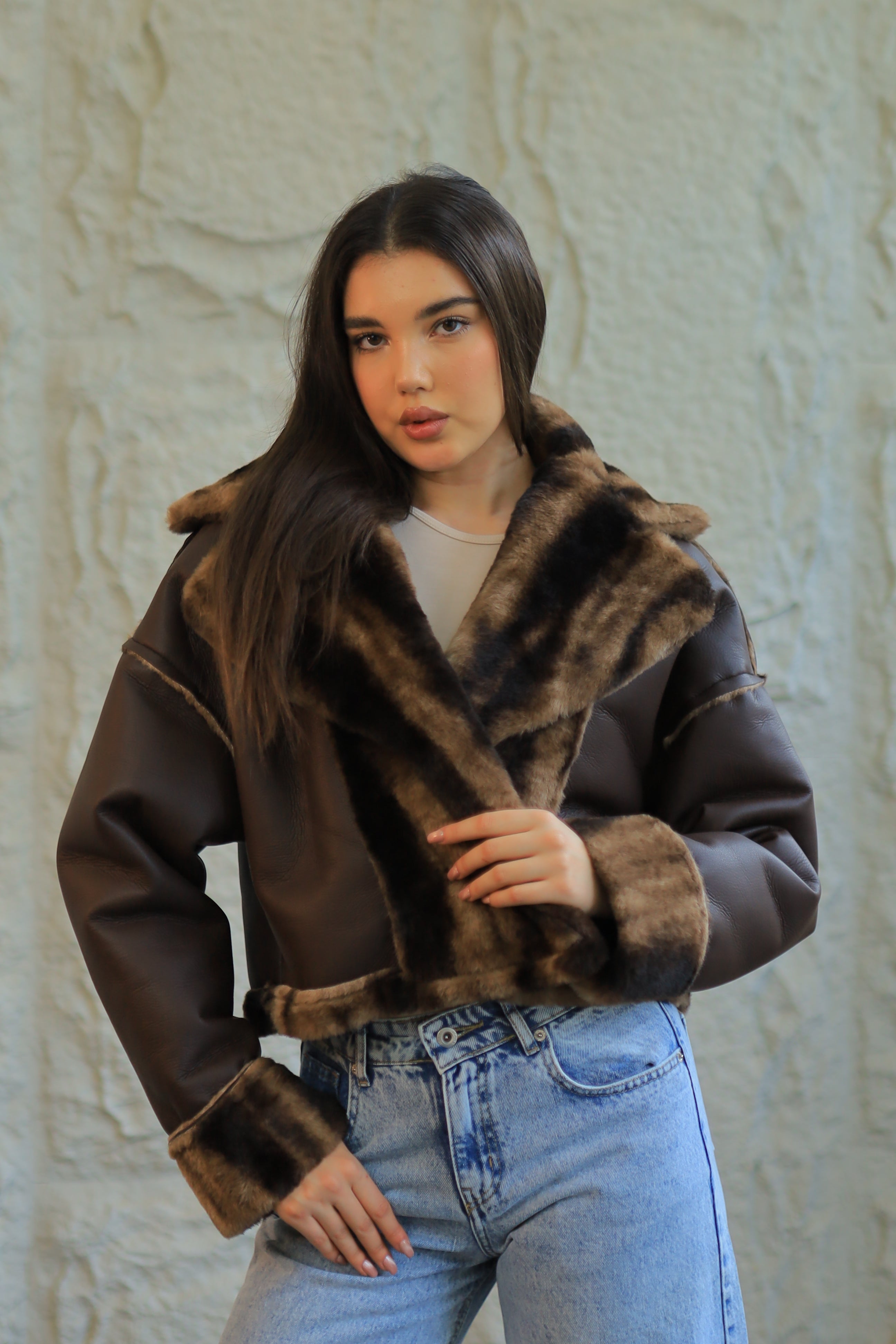 Double-Face Faux Shearling Jacket
