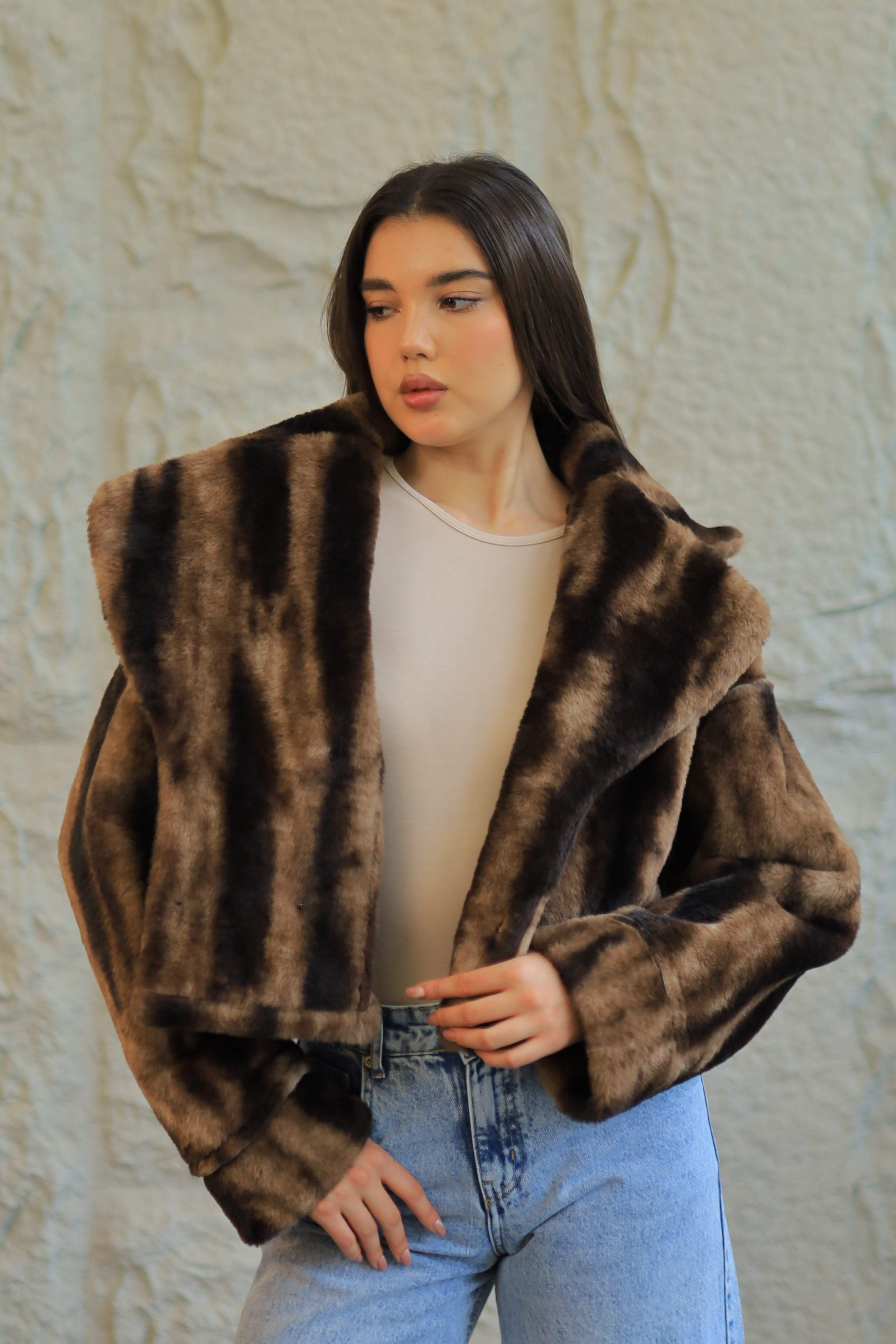 Double-Face Faux Shearling Jacket