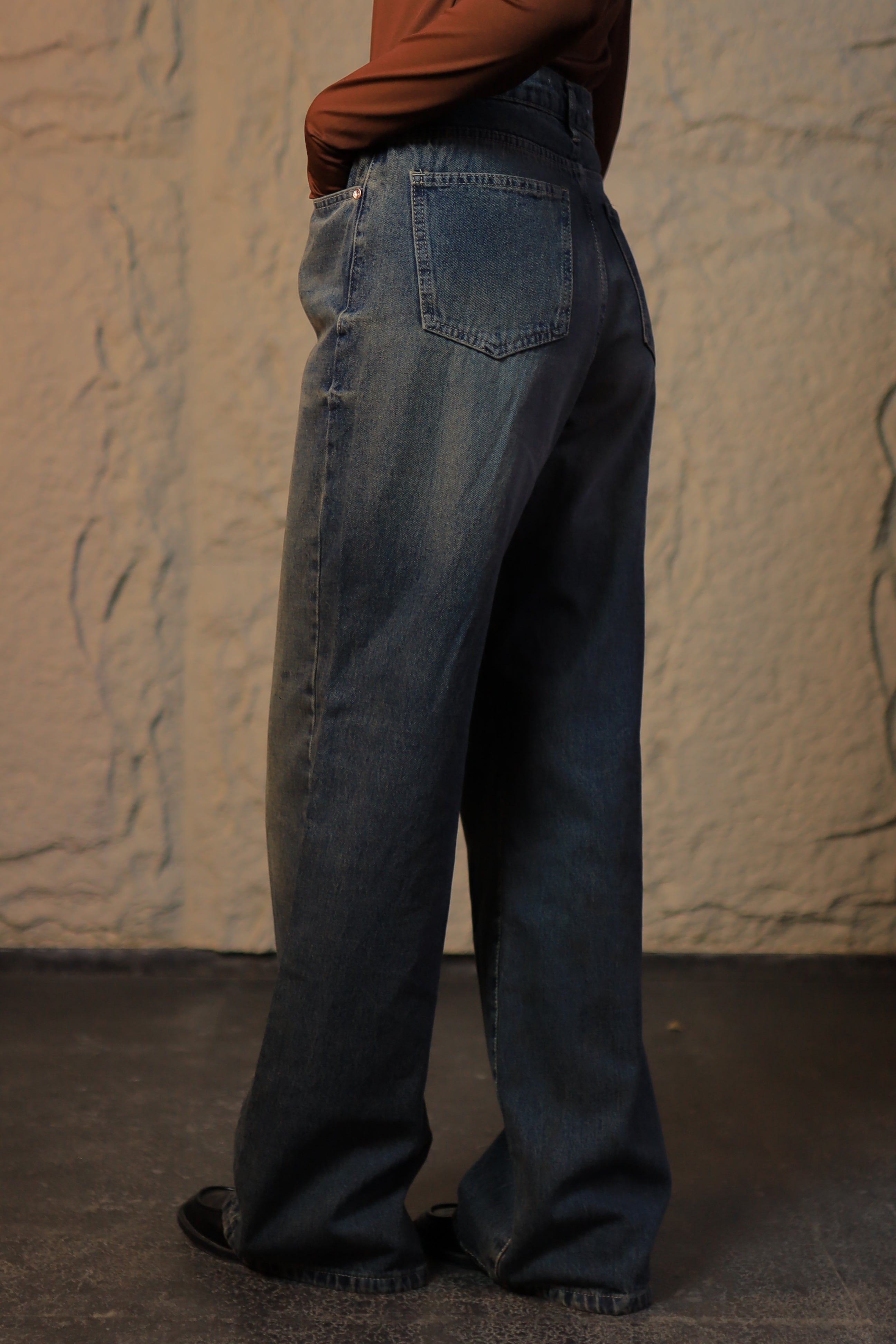 Dark Wash Wide-Leg Jeans