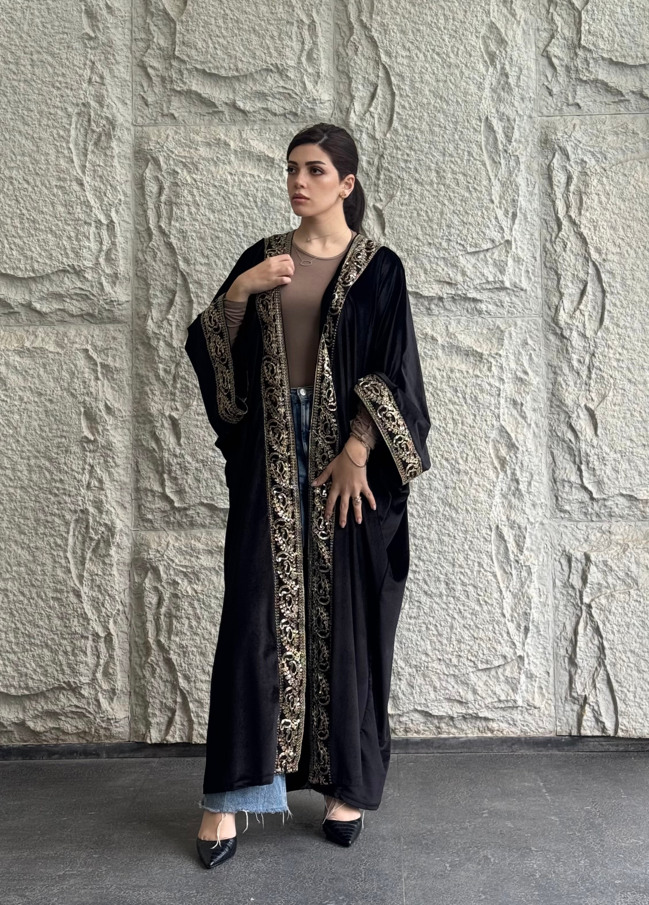 Midnight Majesty Embroidered Kaftan