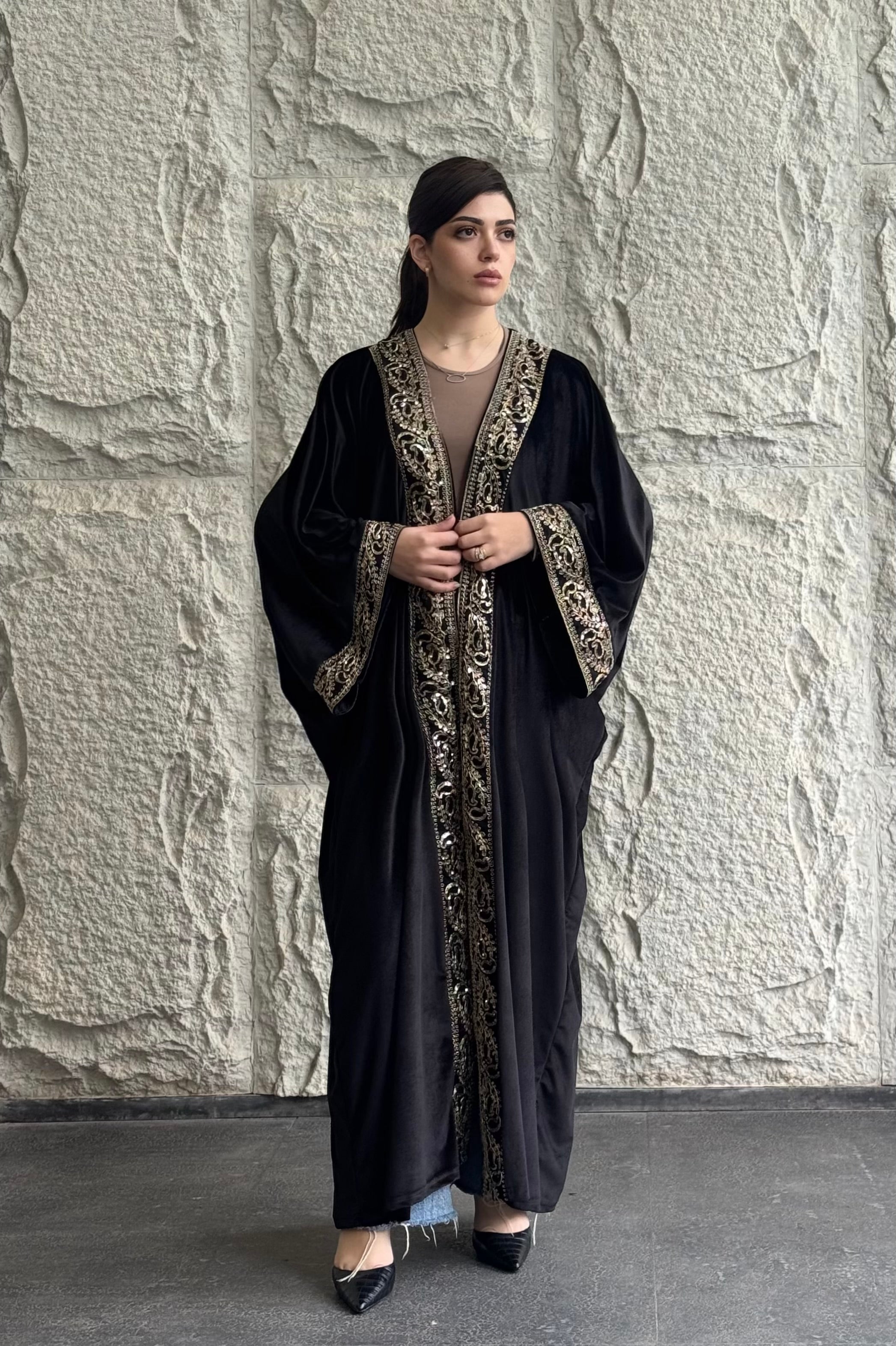 Midnight Majesty Embroidered Kaftan