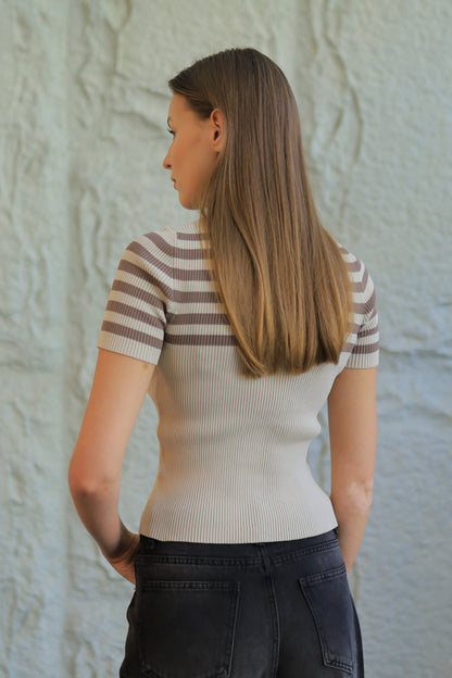 PARISIAN STRIPED KNIT POLO