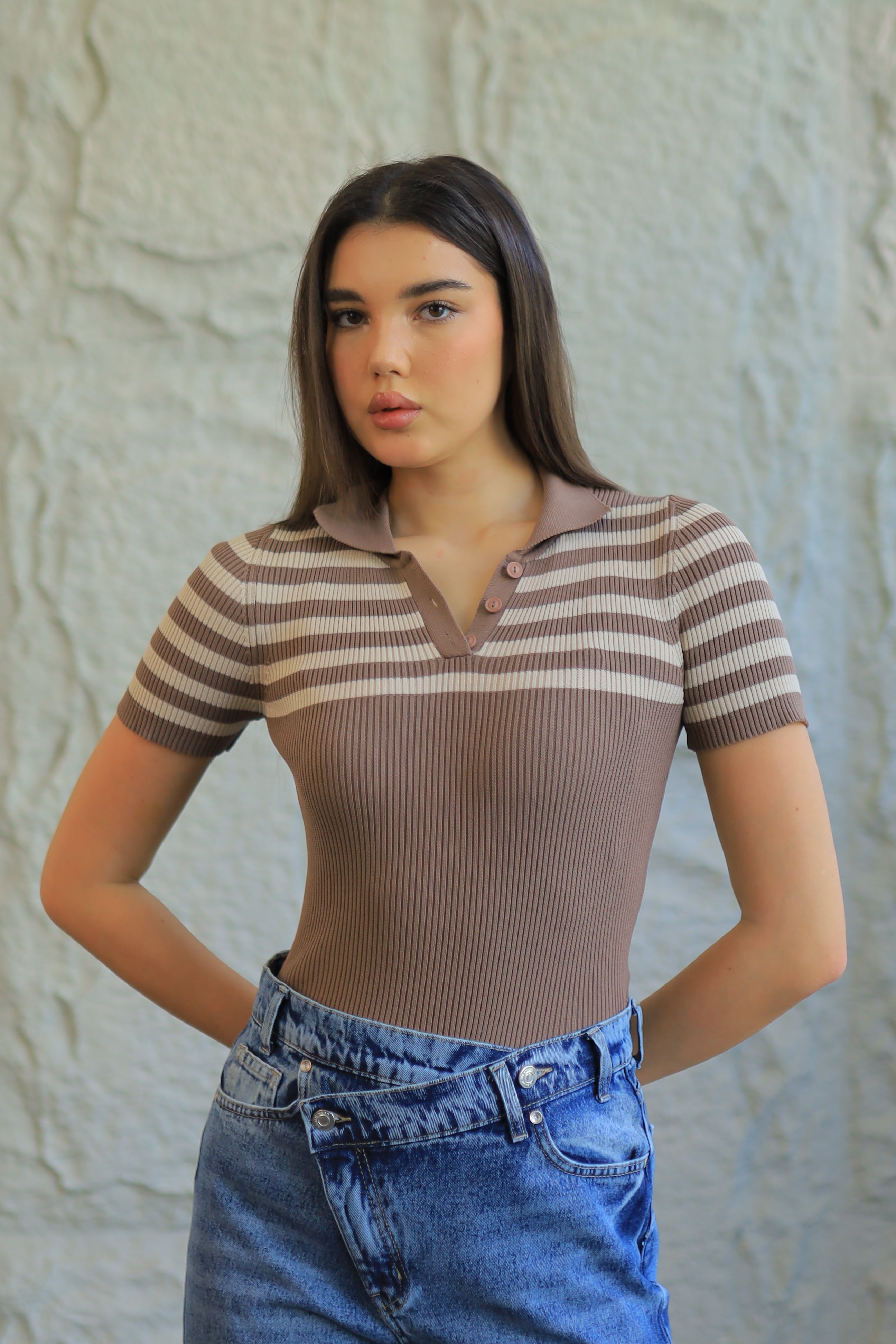 PARISIAN STRIPED KNIT POLO