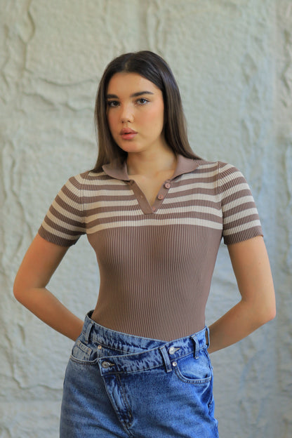 PARISIAN STRIPED KNIT POLO