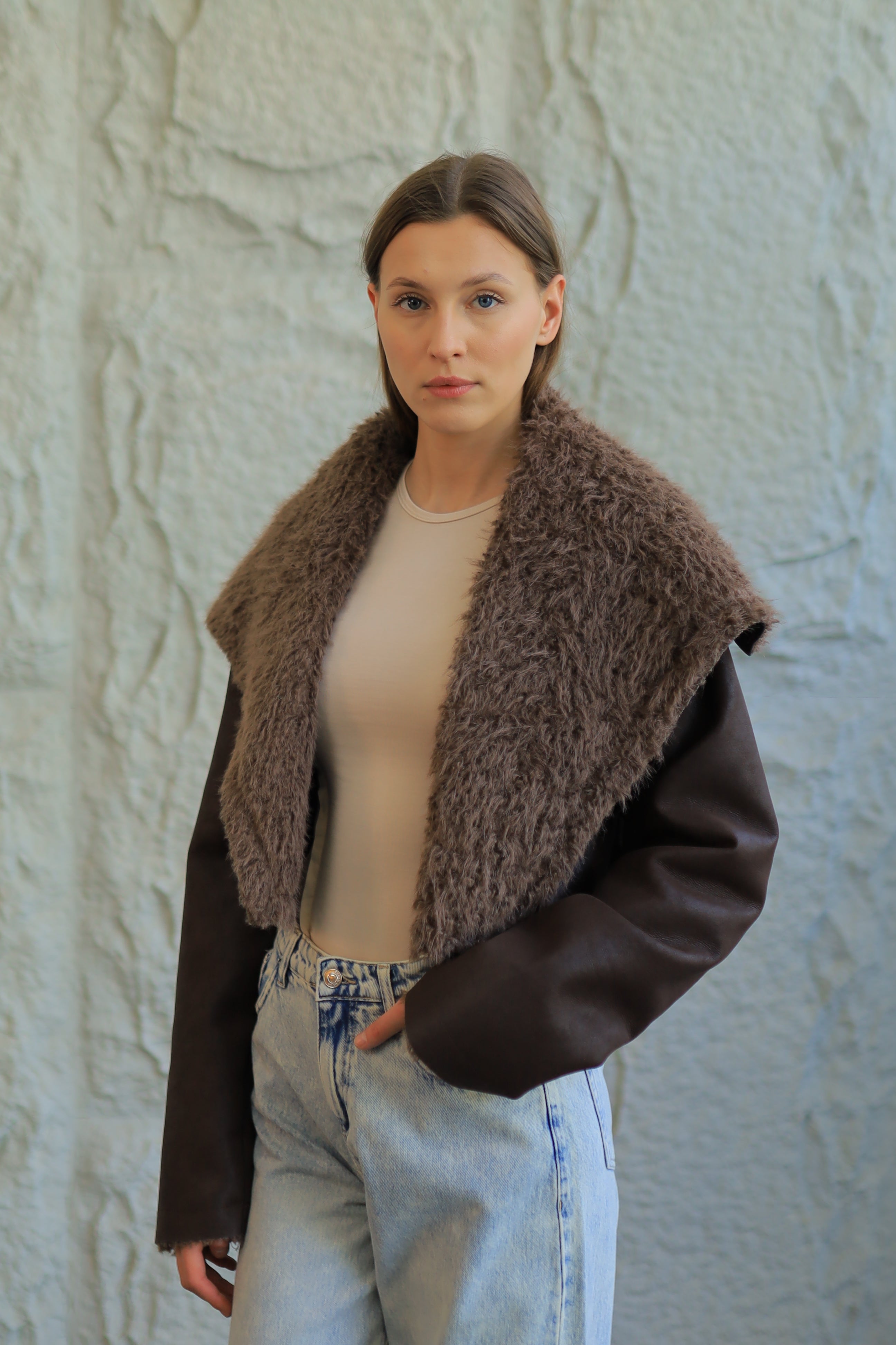 The Cozy Reversible Cropped Shearling Jacket