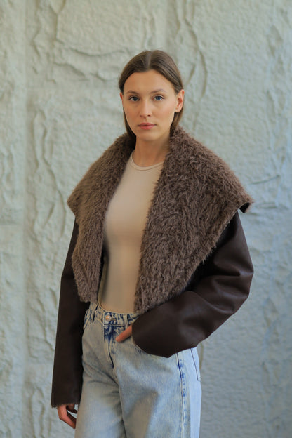 The Cozy Reversible Cropped Shearling Jacket