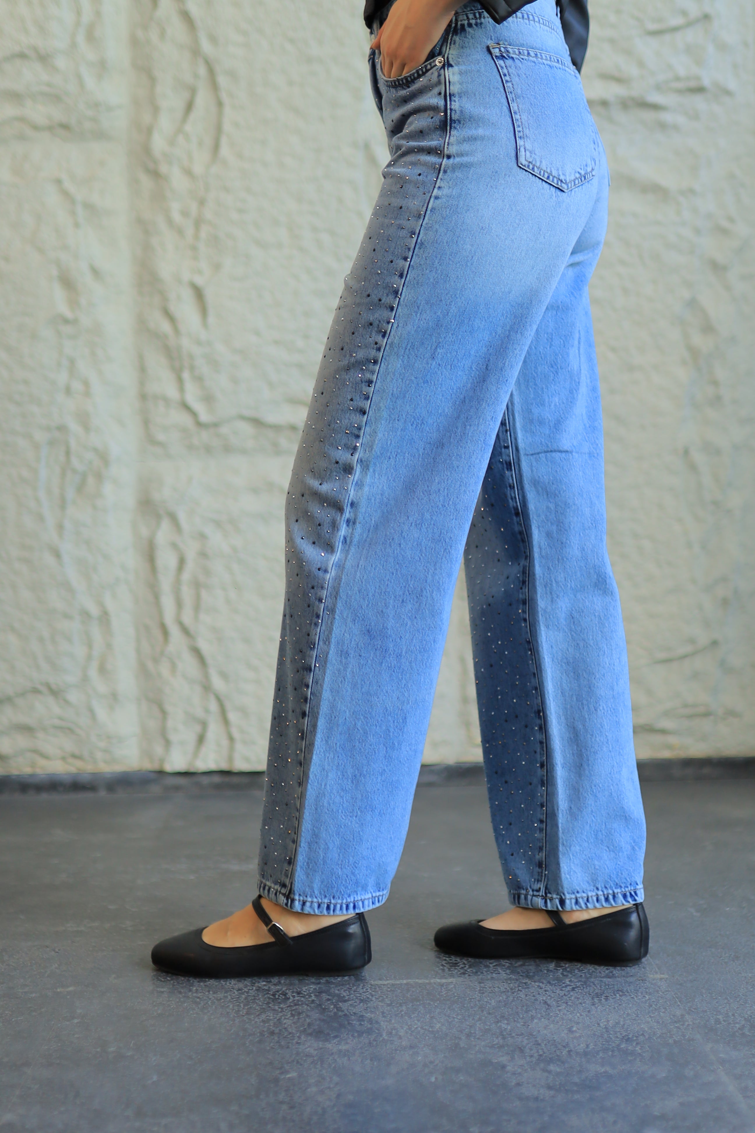 STARDUST STUDDED DENIM JEANS