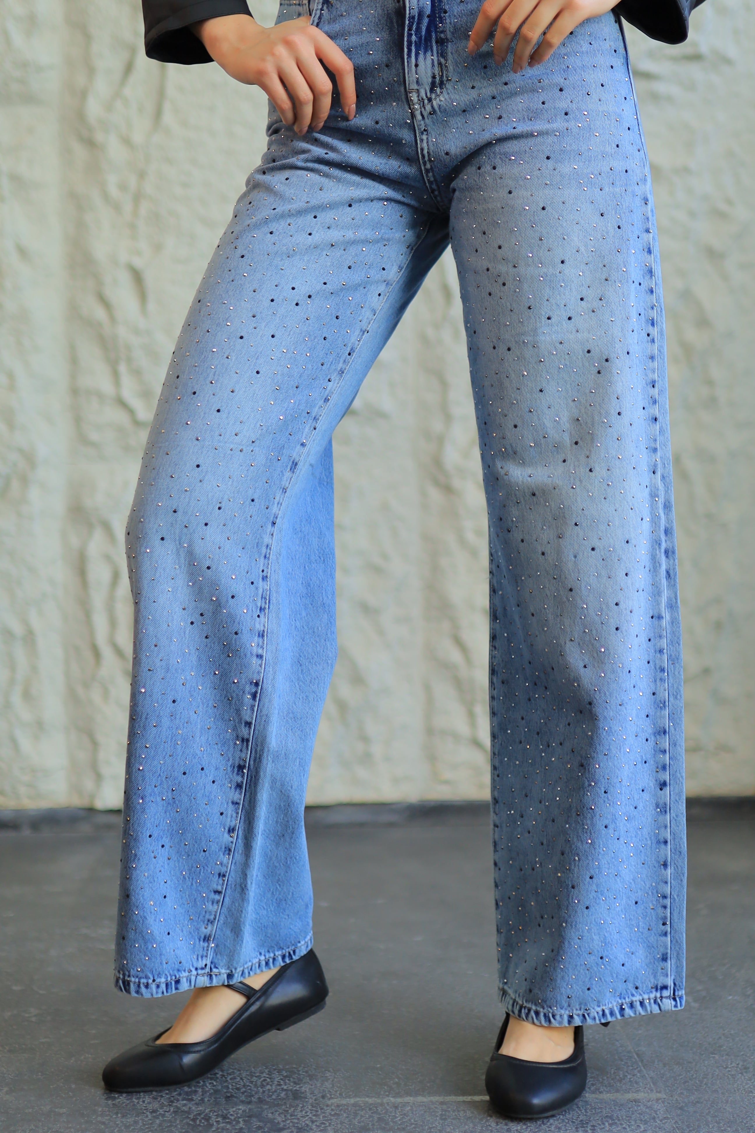 STARDUST STUDDED DENIM JEANS