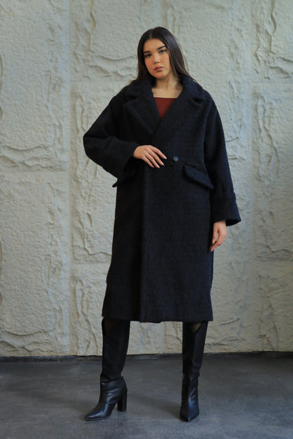 Teddy Textured Long Coat