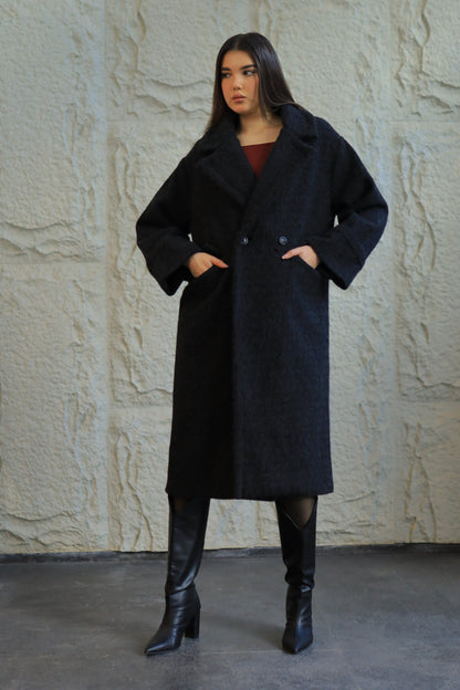 Teddy Textured Long Coat