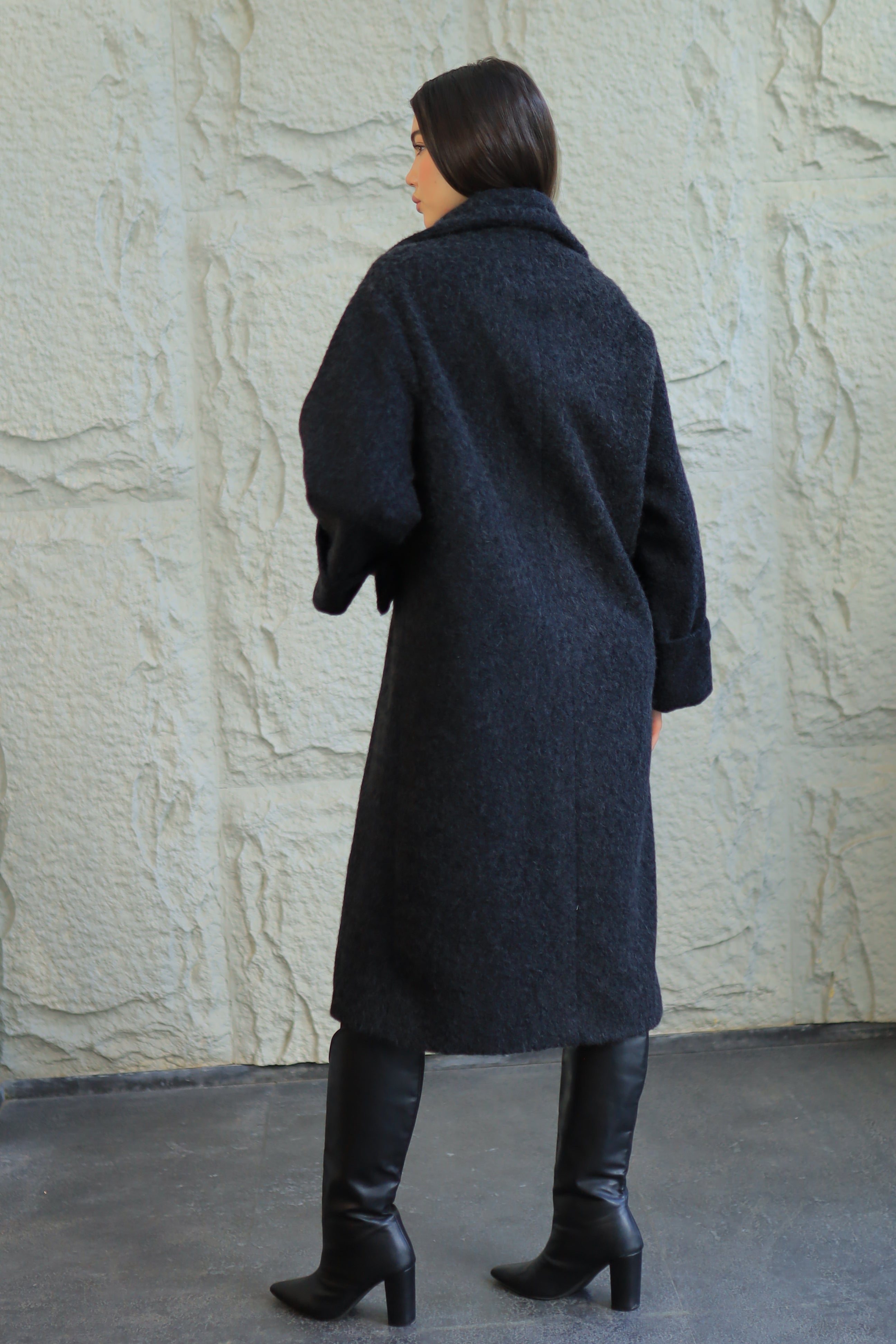 Teddy Textured Long Coat