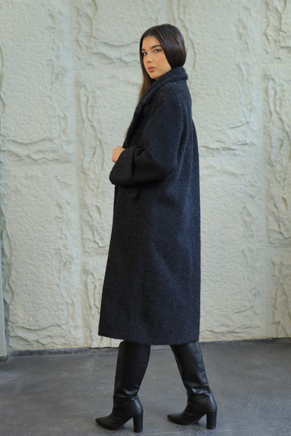 Teddy Textured Long Coat