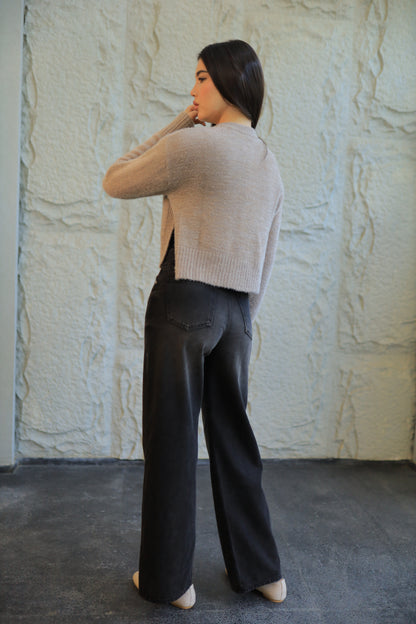 FUZZY CROPPED CARDIGAN