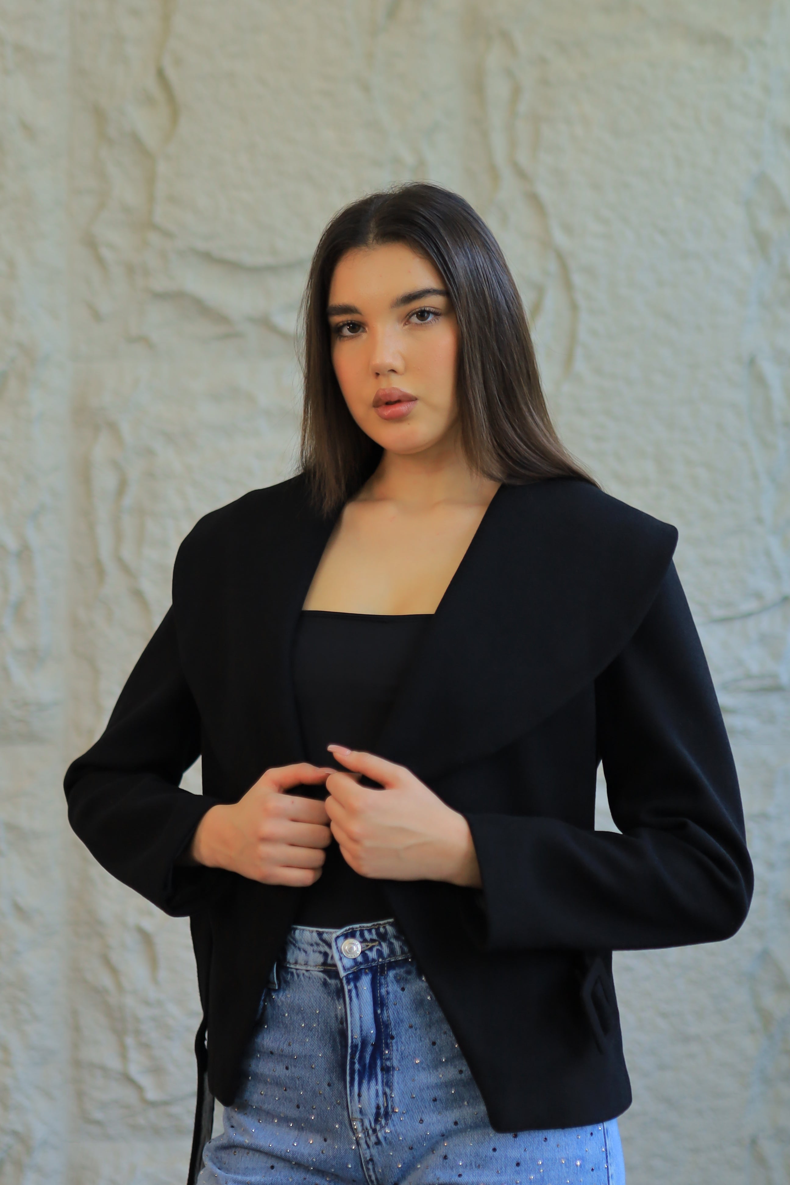 Sculpted Elegance Belted Jacket