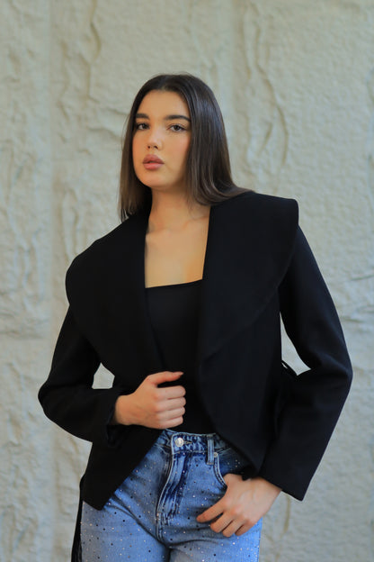 Sculpted Elegance Belted Jacket