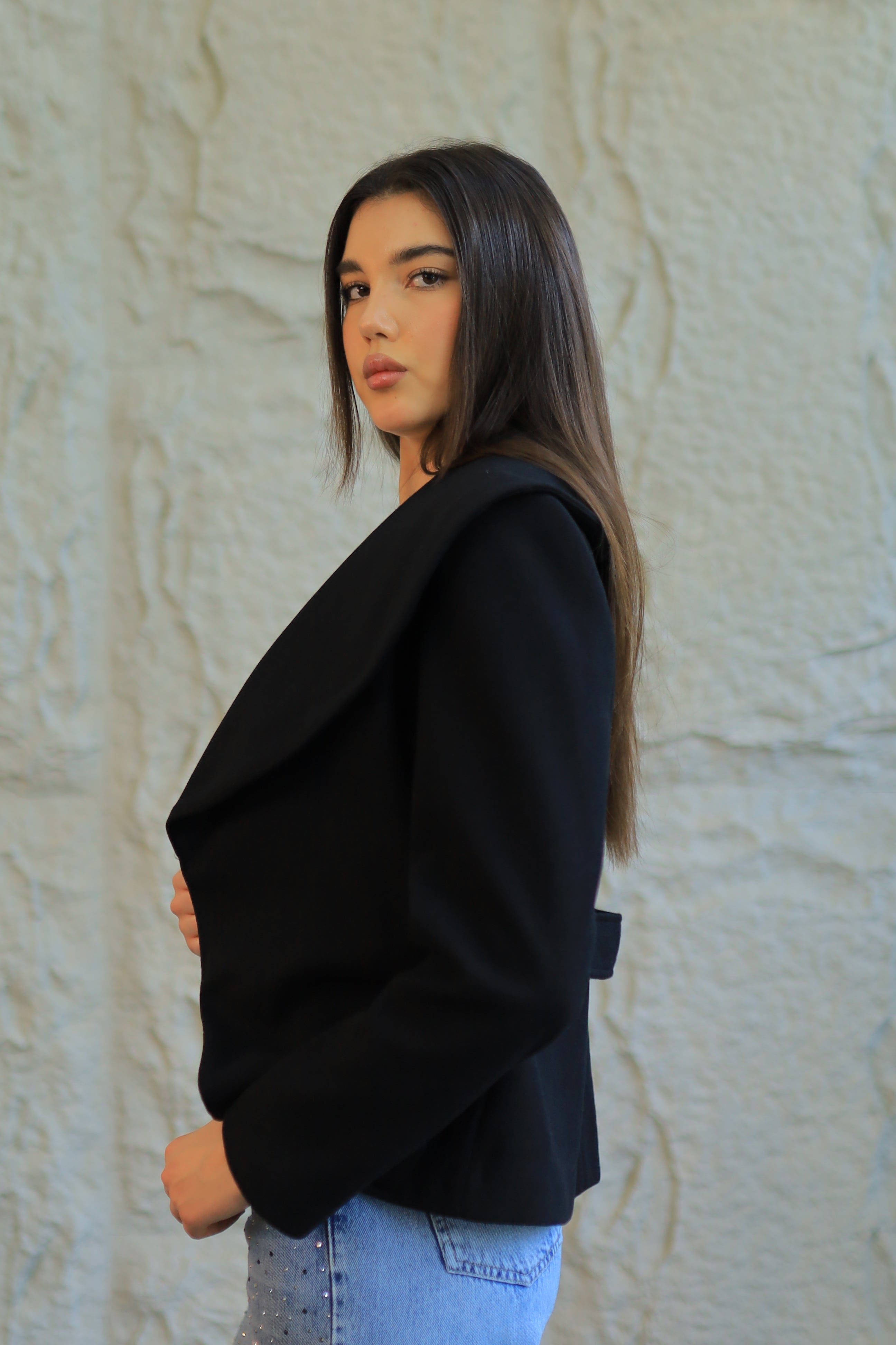 Sculpted Elegance Belted Jacket