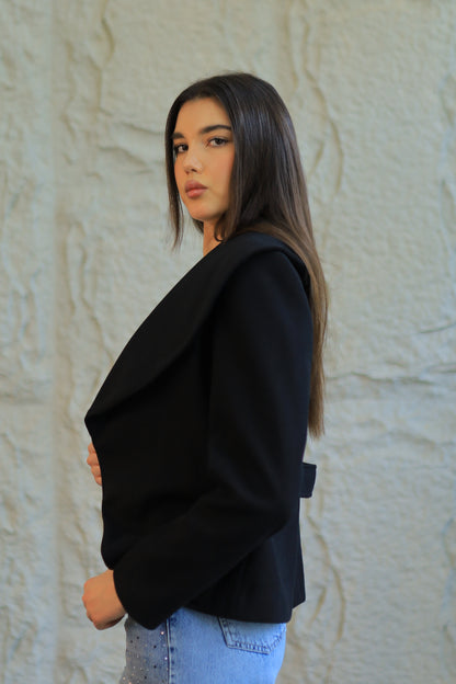Sculpted Elegance Belted Jacket