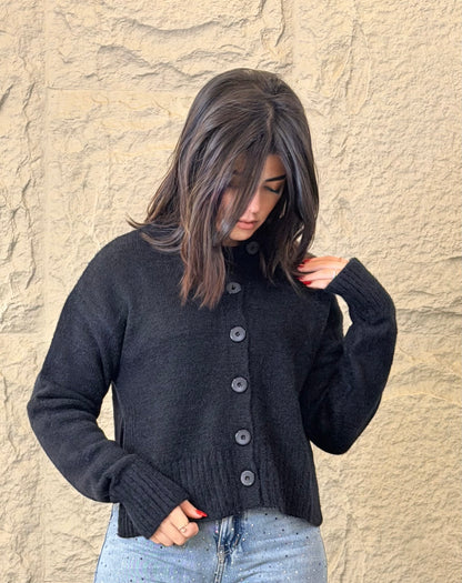 FUZZY CROPPED CARDIGAN