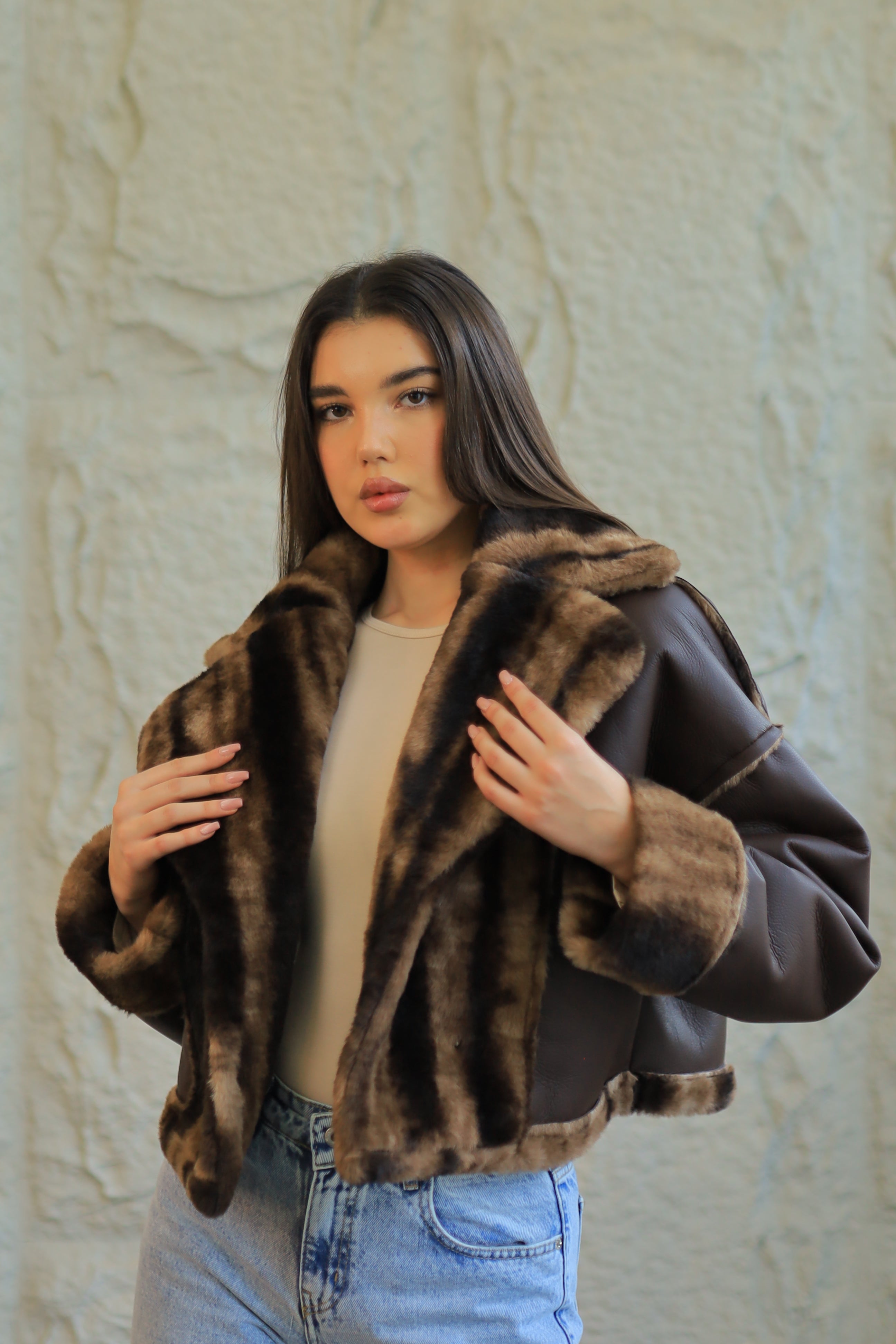 Double-Face Faux Shearling Jacket