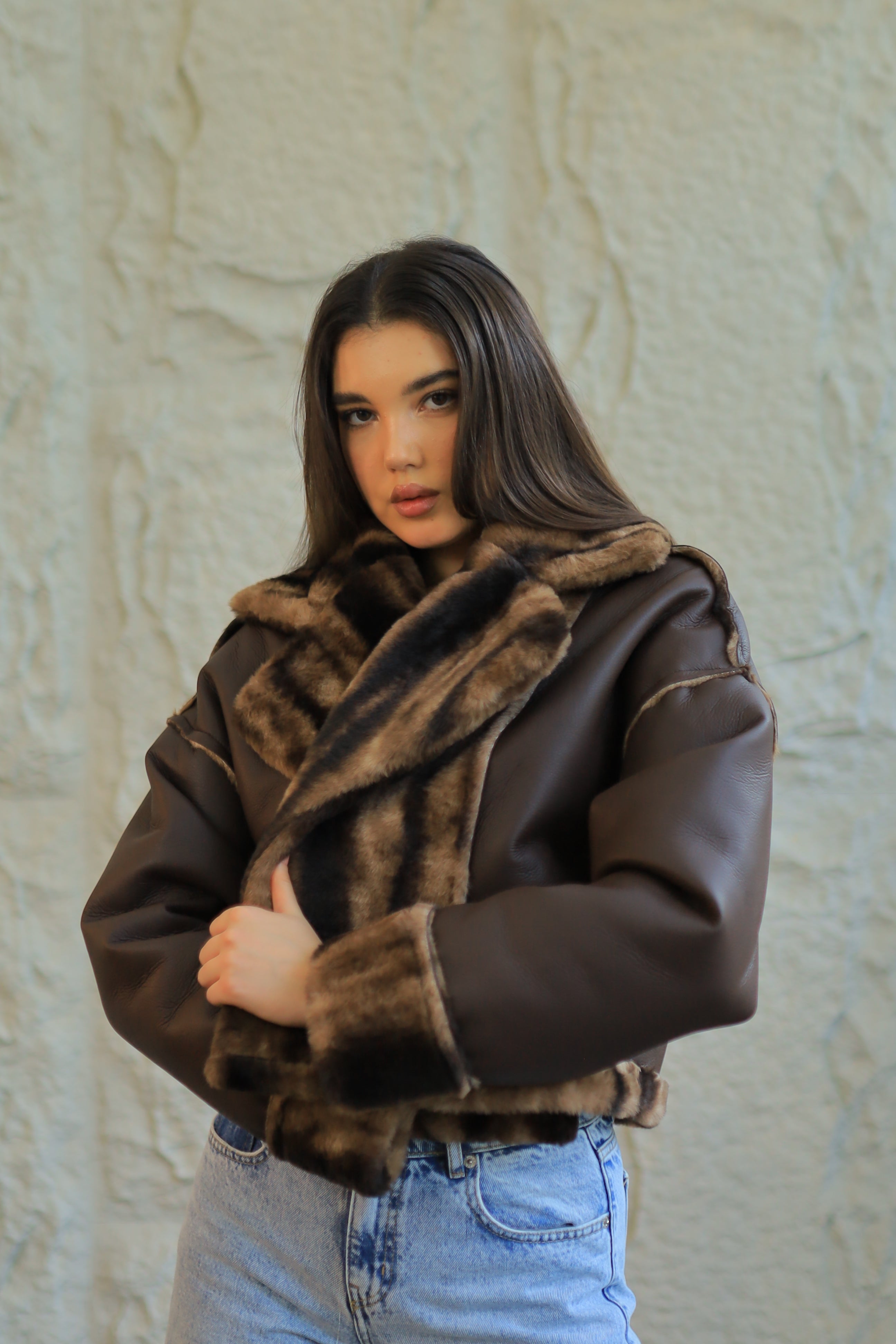 Double-Face Faux Shearling Jacket