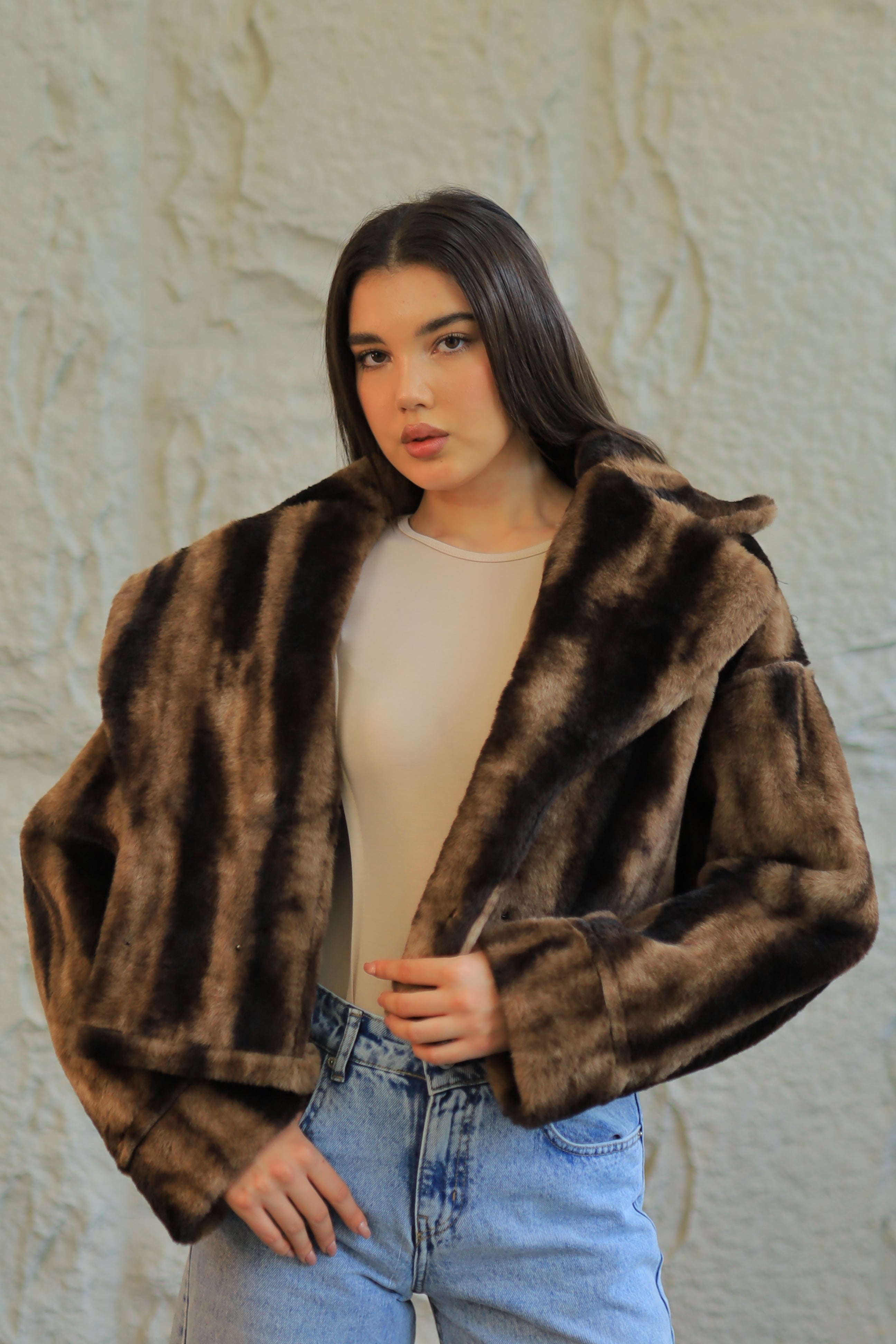 Double-Face Faux Shearling Jacket