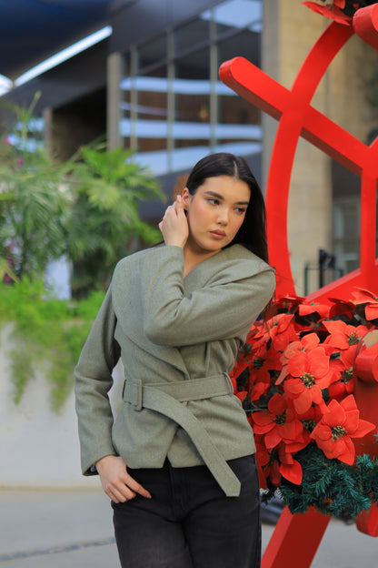 Sculpted Elegance Belted Jacket