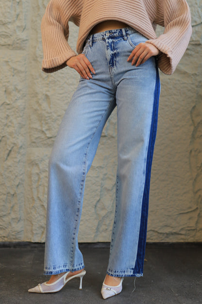 TWO-TONE VINTAGE DENIM JEANS