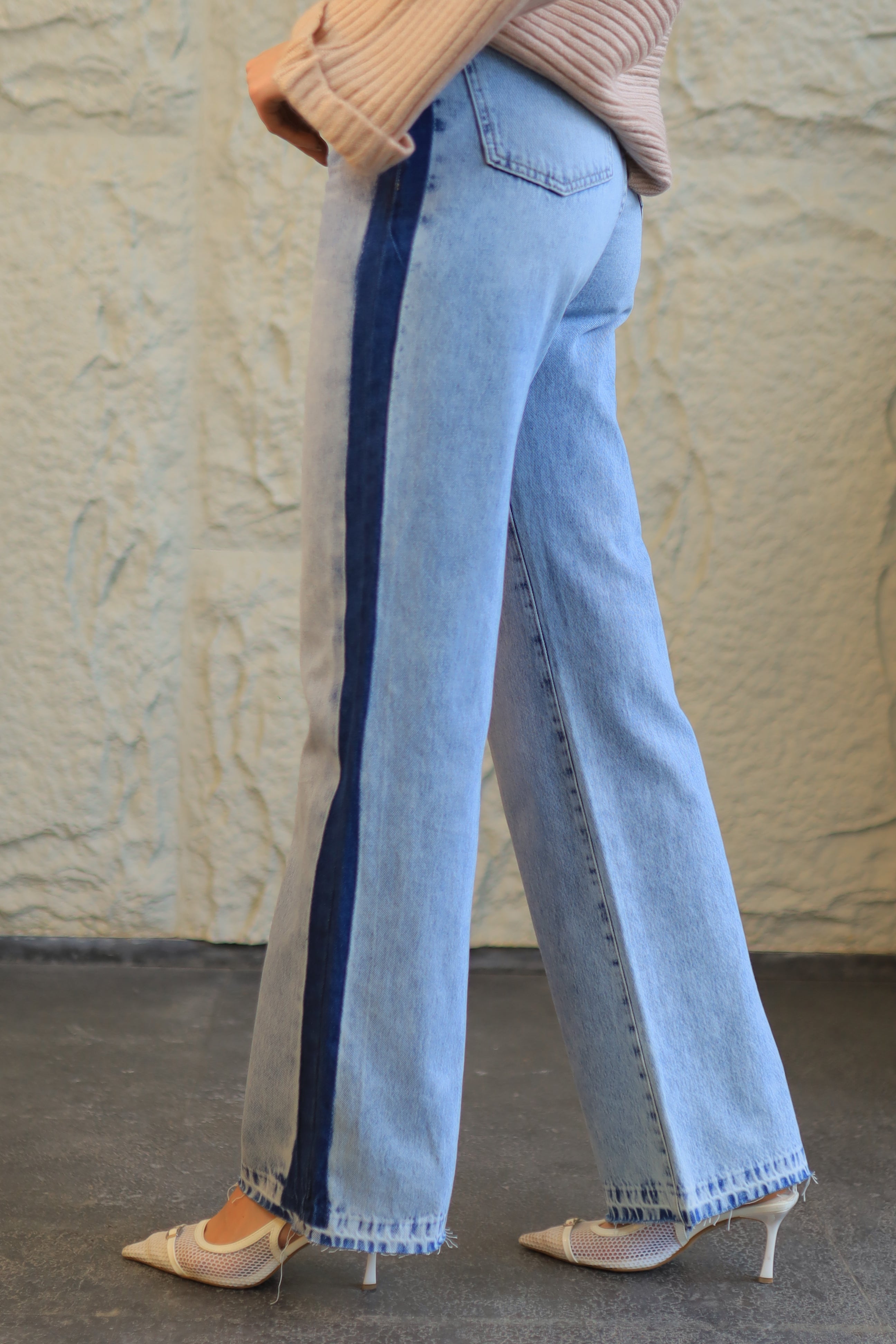 TWO-TONE VINTAGE DENIM JEANS