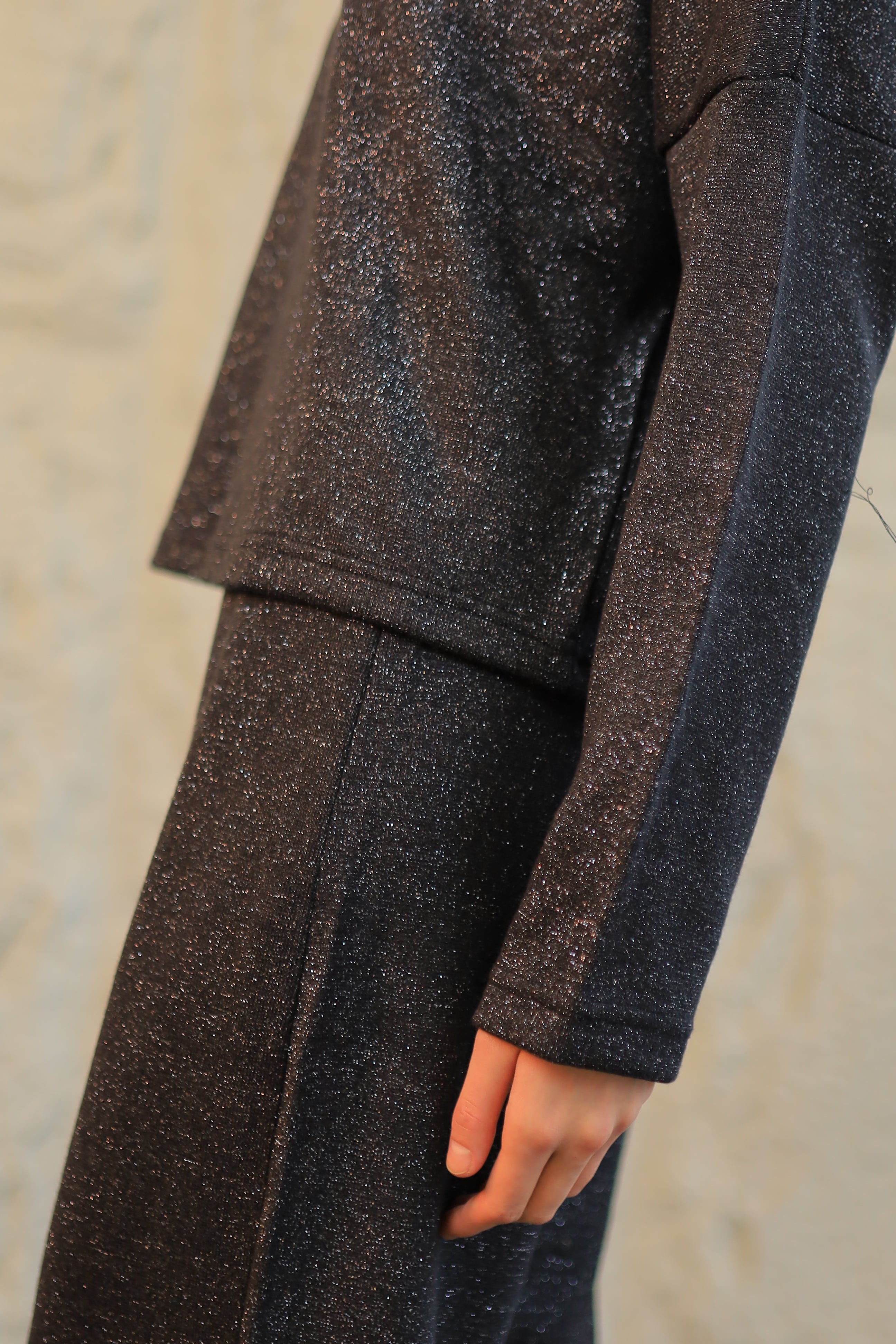 Sheer Wide-Leg Cozy Knit Pants - silver Grey